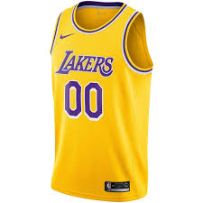 Camiseta nba de Rodman Lakers Amarillo